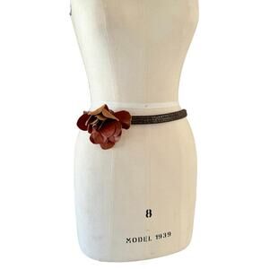 Loft Live Love Leather beaded boho flower belt